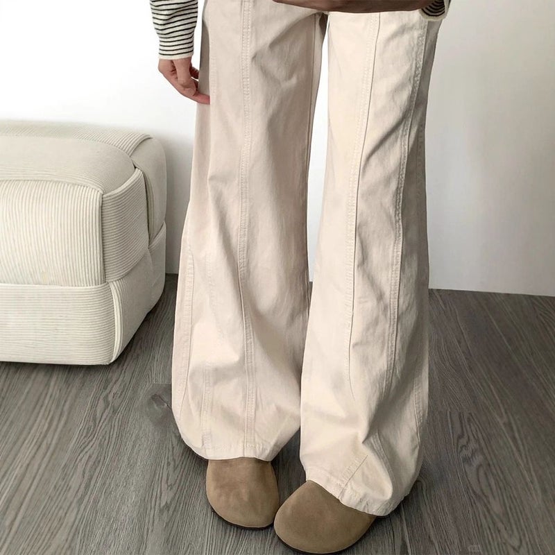 Vintage Classic European-American Design Daily Commute Jeans Beige Size_S - Image 4