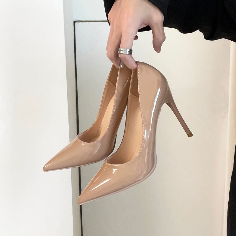 French Style Girl Etiquette Professional Shoes 2023 Spring New All-Match Black High Heels Women'S Stiletto Heel Style - Image 3
