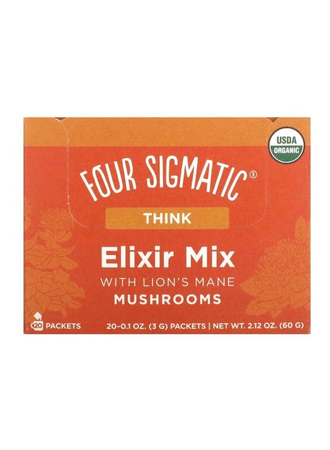 Four Sigmatic Think Elixir Mix With Lions Mane Mushrooms 20 Packets 0.1 oz 3 g Each - Image 1