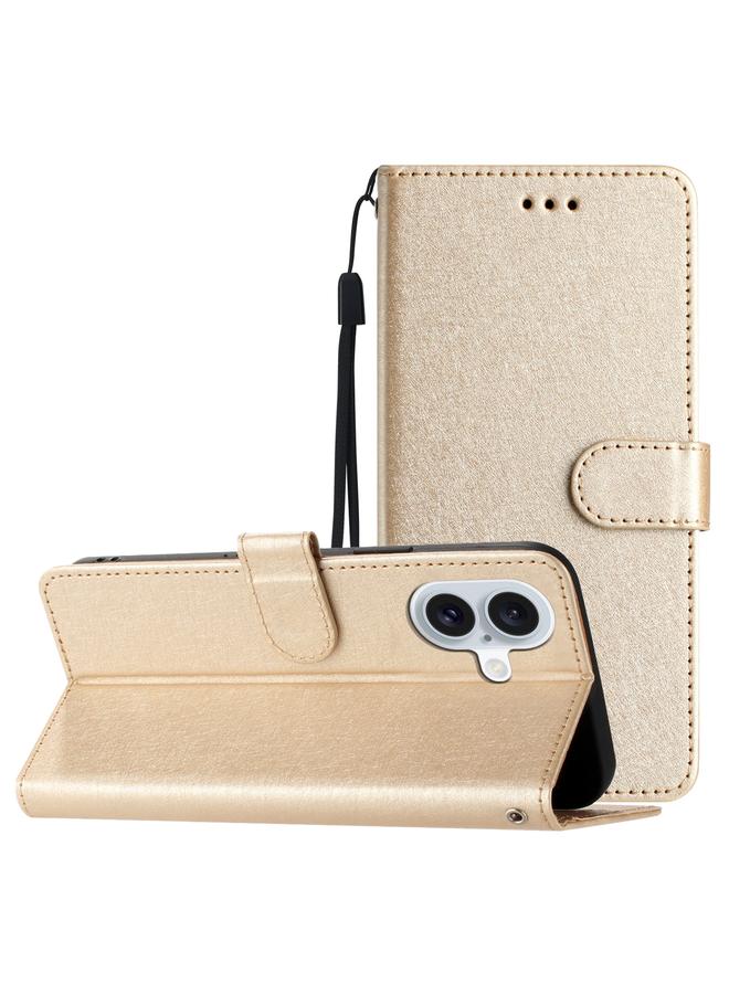 S-TOP Case For iPhone 16 Plus Silk Texture Horizontal Flip Leather Phone Case - Image 1