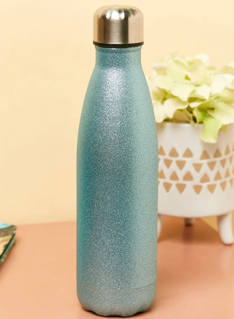 AURORA Blue Glitter Travel Water Bottle