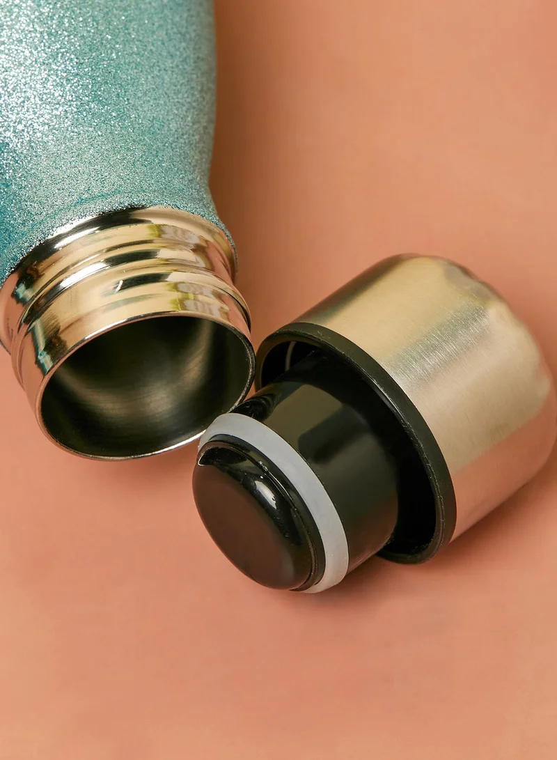 AURORA Blue Glitter Travel Water Bottle