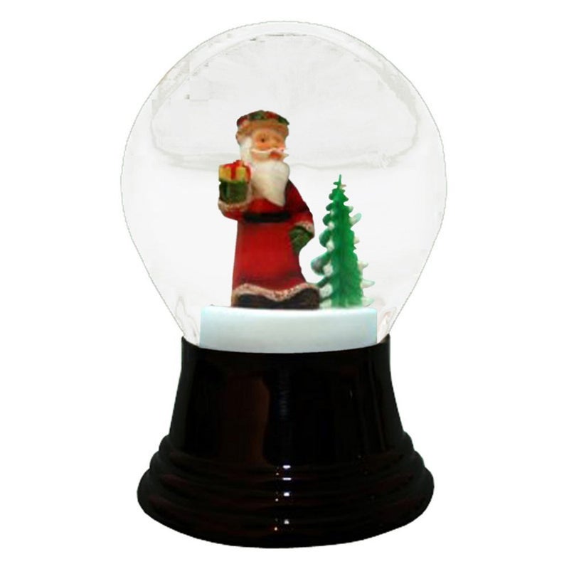 Alexander Taron Importer Pr1552 Perzy Snowglobe  Medium Santa With Tree-5"" H W X 3"" D  White