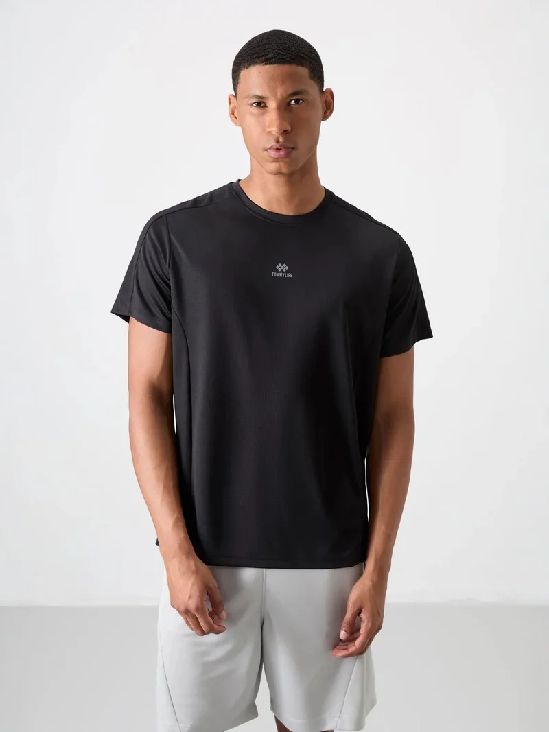 TOMMYLIFE TOMMY Men's Solid Crew Neck Short Sleeve T-Shirt