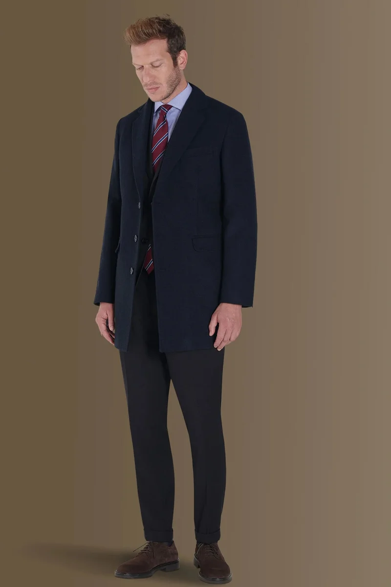 دوبل غانغر Wool blend classic coat - Blue