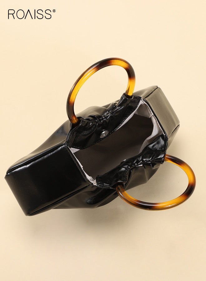roaiss Women Stylish Handbag, Unique Retro Evening Bag for Ladies, Versatile Clutch Bag with Magnetic Buckle, Suitable for Daily Items - Image 3