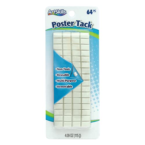 ArtSkills Reusable Adhesive Putty Sticky Tack for Hanging and Mounting Posters, 64 Pieces - Image 1