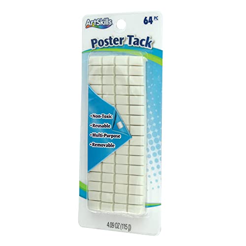 ArtSkills Reusable Adhesive Putty Sticky Tack for Hanging and Mounting Posters, 64 Pieces - Image 3