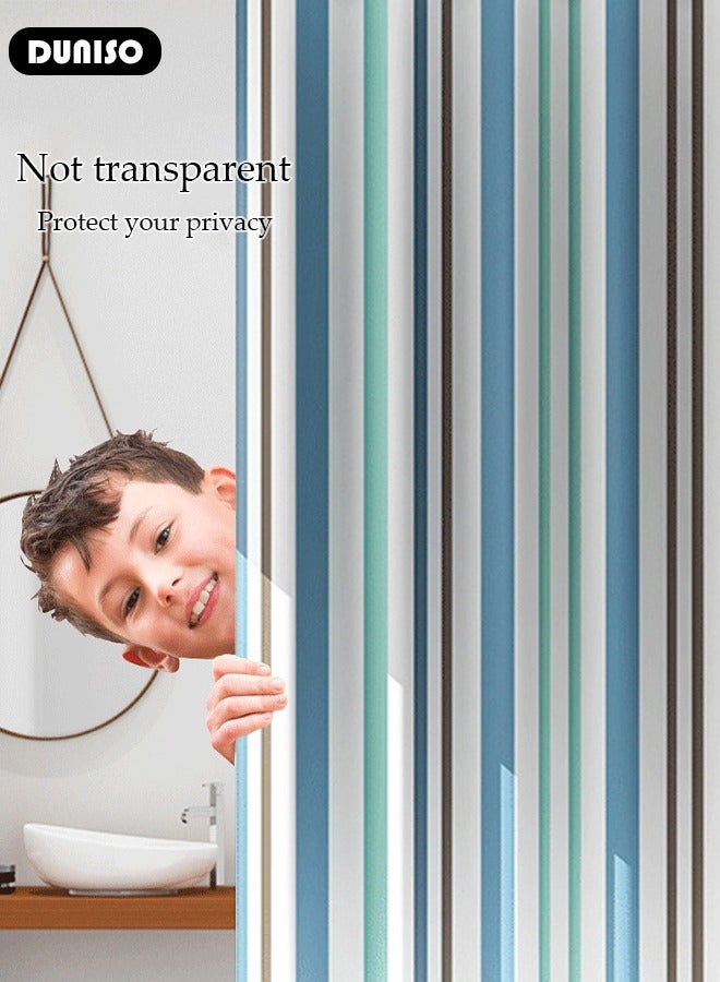 DUNISO ستارة حمام PEVA غير مثقبة ومضادة للماء ومضادة للعفن للحمام مع خطافات 180 سم × 180 سم، خطوط رومانسية مطبوعة خطوط رومانسية مطبوعة - Image 3