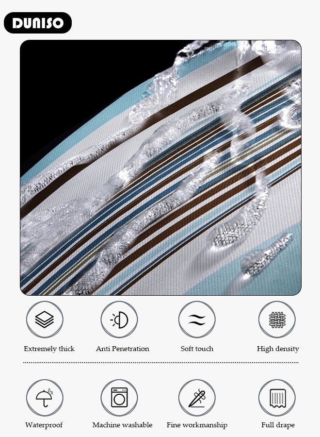 DUNISO ستارة حمام PEVA غير مثقبة ومضادة للماء ومضادة للعفن للحمام مع خطافات 180 سم × 180 سم، خطوط رومانسية مطبوعة خطوط رومانسية مطبوعة - Image 2