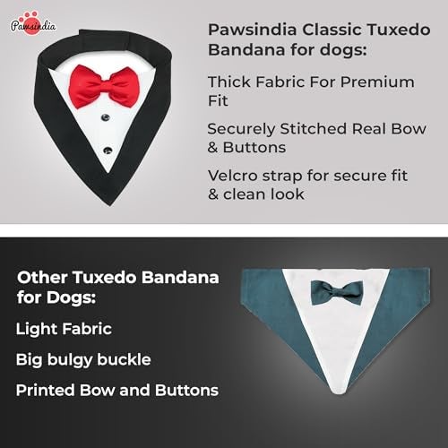 Pawsindia Tuxedo Bandana for Dogs, Crafted from Premium Fabric to Ensuring Proper Air Circulation and Adding a Touch of Trendy Style (Medium, Black) - Image 5