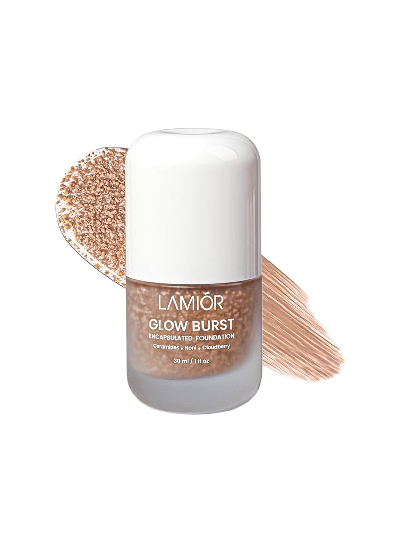 LAMIOR Glow Burst Encapsulated Foundation 30ml Indias First MicroDroplet Formula for Radiant Glow Lightweight UltraHydrating Skincare Makeup Hybrid LongLasting Coverage 98 Natural Ingredients - Image 1
