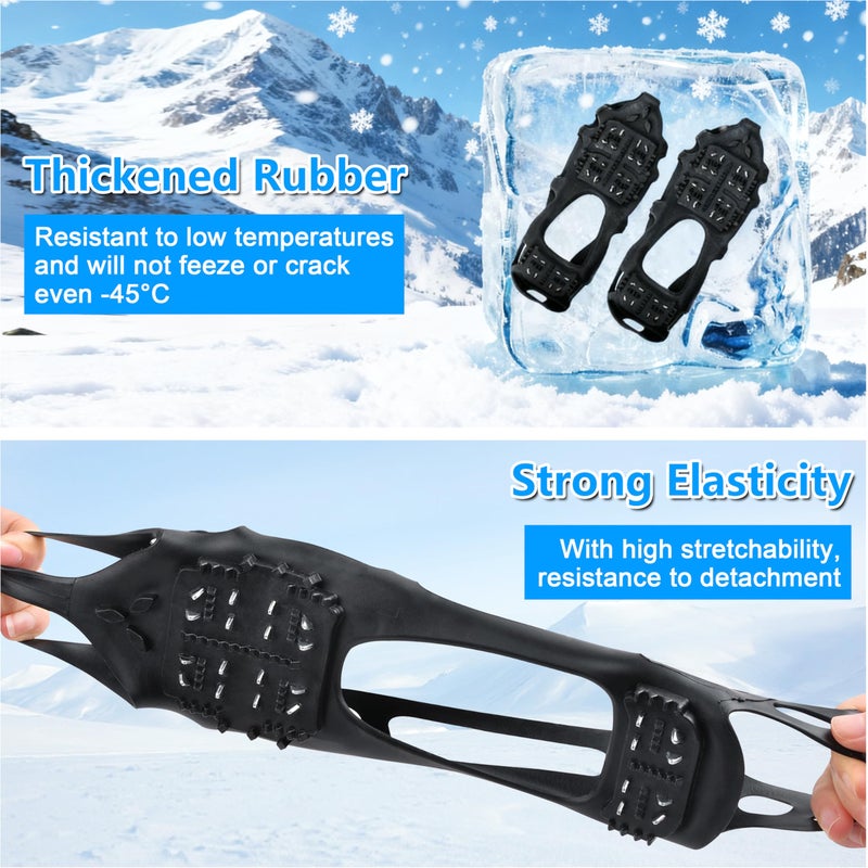 OROOTL Ice Cleats Crampons for Shoes and Boots Anti Slip Snow Cleats Ice Shoes Grippers 24 Studs Crampons for Hiking Boots Women Men Ice Fishing Winter Walking Jogging - Image 4