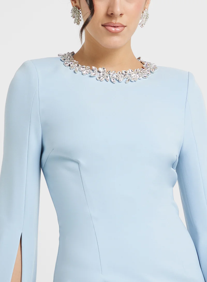 lavish alice Cape Sleeve Mini Dress