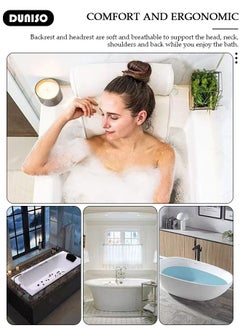 DUNISO Bath Pillow Bathtub Pillows for Men and Women,Bath Pillows for Tub with 3D Waterproof Air Mesh Material Technology and  Non Slip Suction Cups,Bath Pillows for Tub Neck and Back Support  - Image 3