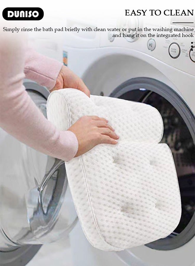 DUNISO Bath Pillow Bathtub Pillows for Men and Women,Bath Pillows for Tub with 3D Waterproof Air Mesh Material Technology and  Non Slip Suction Cups,Bath Pillows for Tub Neck and Back Support  - Image 4