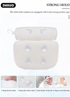 DUNISO Bath Pillow Bathtub Pillows for Men and Women,Bath Pillows for Tub with 3D Waterproof Air Mesh Material Technology and  Non Slip Suction Cups,Bath Pillows for Tub Neck and Back Support  - Image 5