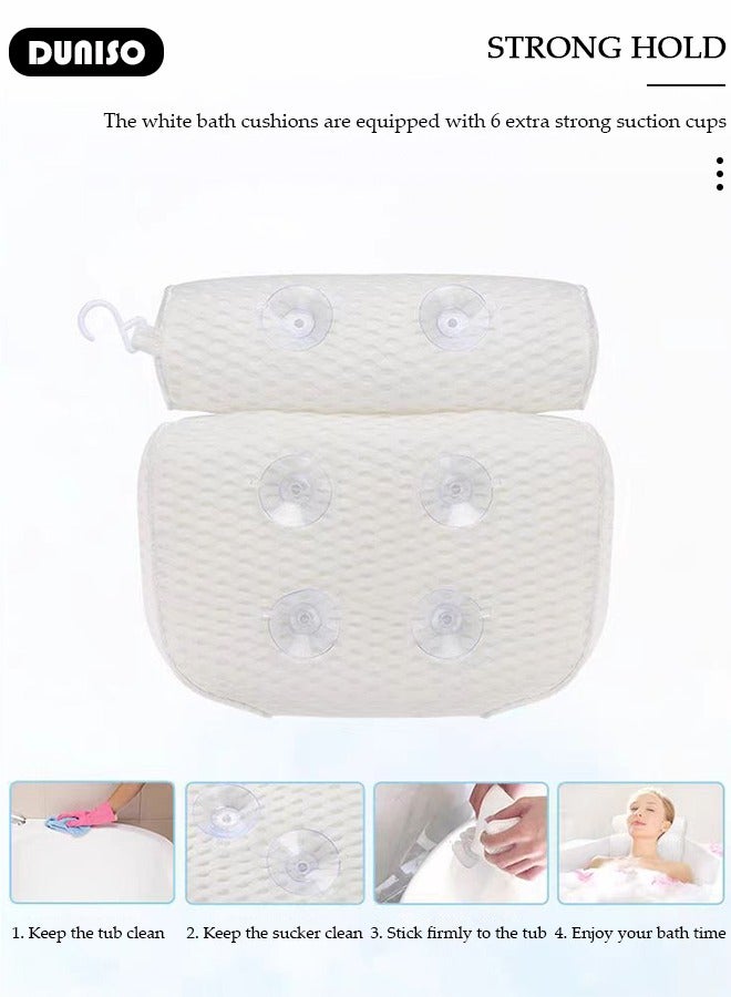 DUNISO Bath Pillow Bathtub Pillows for Men and Women,Bath Pillows for Tub with 3D Waterproof Air Mesh Material Technology and  Non Slip Suction Cups,Bath Pillows for Tub Neck and Back Support  - Image 5