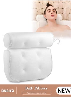 DUNISO Bath Pillow Bathtub Pillows for Men and Women,Bath Pillows for Tub with 3D Waterproof Air Mesh Material Technology and  Non Slip Suction Cups,Bath Pillows for Tub Neck and Back Support  - Image 1