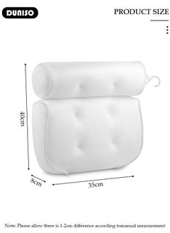 DUNISO Bath Pillow Bathtub Pillows for Men and Women,Bath Pillows for Tub with 3D Waterproof Air Mesh Material Technology and  Non Slip Suction Cups,Bath Pillows for Tub Neck and Back Support  - Image 2
