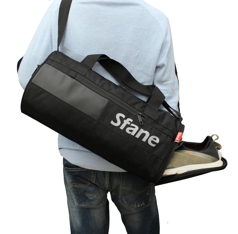 SFANE Gym Bags for Men with Separate Shoe Compartment Sports Gym Bag for Women Duffle Bags for Gym, Duffel Bags Sports Bag - Black - Image 3