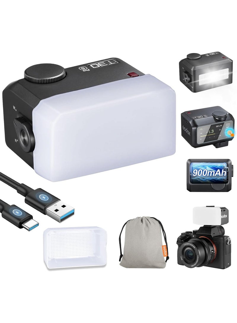 GODOX iT30 Pro S (2026) TTL Mini Flash for Sony with Diffuser—HSS 1/8000s 2.4G Wireless X System Master/Receiver Flash ＆ Trigger, 2.8" Full-Color Touchscreen for Sony ZV-E10 II, A6700, A7III - Image 1