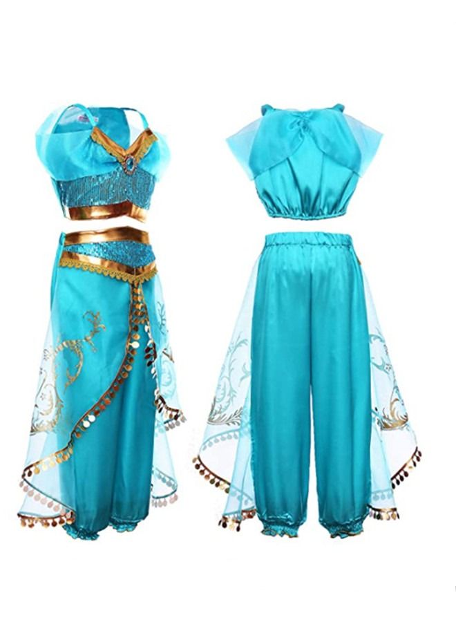 ISank Arabian Princess Costume for Girls Dress Up Birthday Party with Accessories  - Image 2