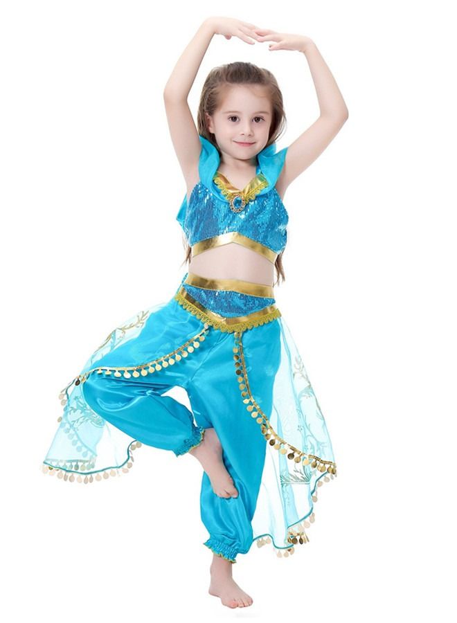 ISank Arabian Princess Costume for Girls Dress Up Birthday Party with Accessories  - Image 3