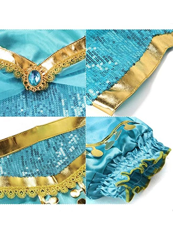 ISank Arabian Princess Costume for Girls Dress Up Birthday Party with Accessories  - Image 5