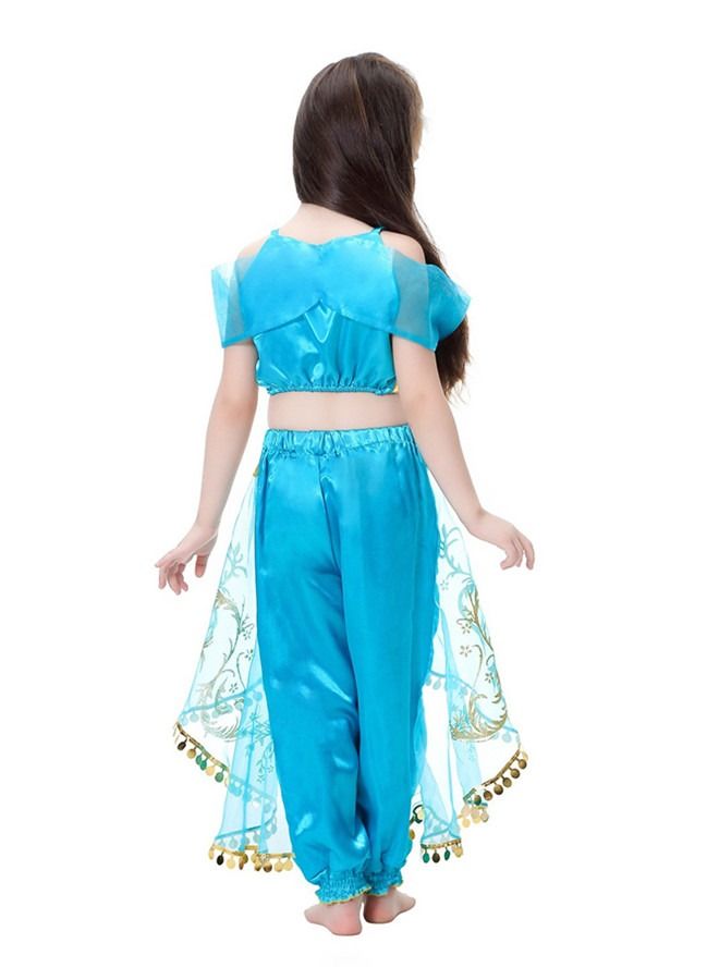 ISank Arabian Princess Costume for Girls Dress Up Birthday Party with Accessories  - Image 4