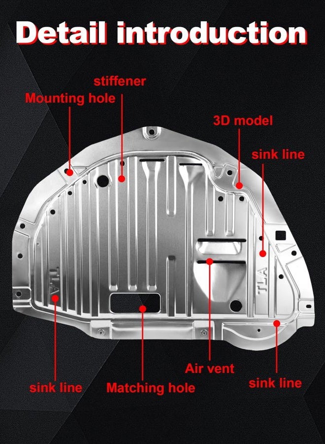 Xongjojo Engine Splash Shield Guard Compatible with CRV 2017-2020, Under Engine Cover Lid Replace #74112TLAA01, 74112-TLA-A01 - Image 3