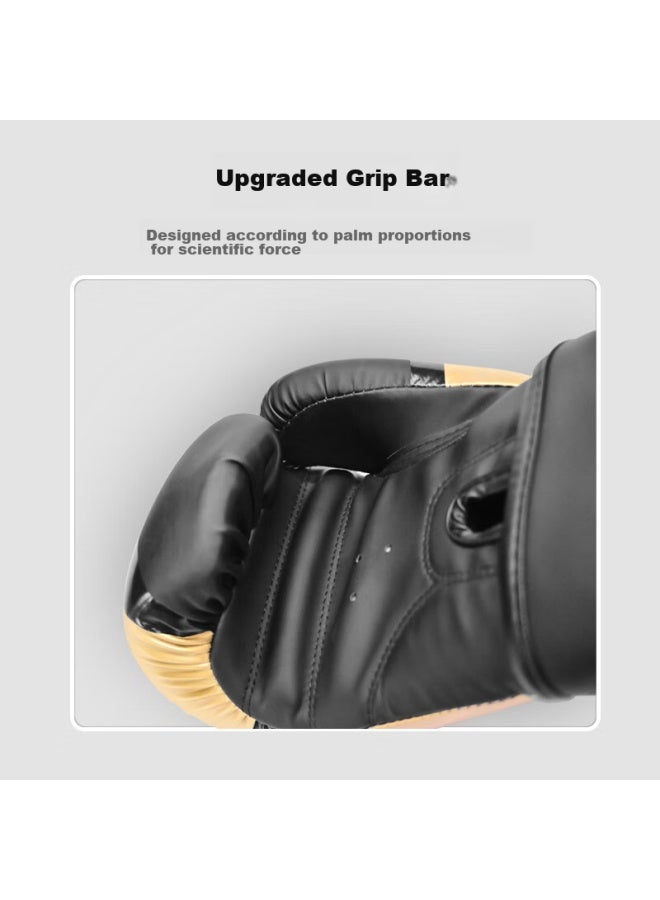 Invui Boxing Gloves For Adults And Children, Free Fighting Training Gloves For Men And Women, Combat Compeion Boxing Gloves, Black Gold 10oz - Image 4