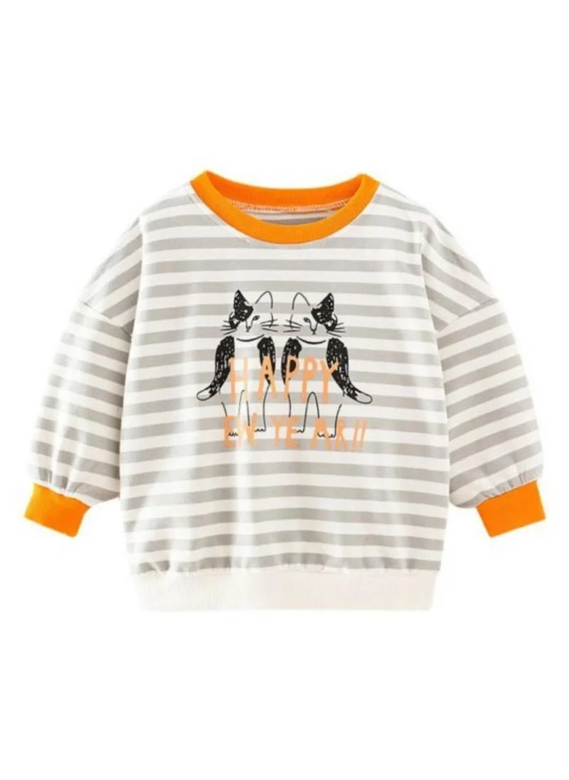 يونيكي Grey Graphic Printed Round Neck T-shirt