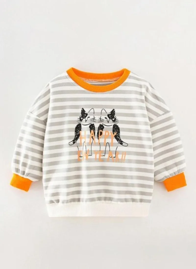 YUNIQEE Grey Graphic Printed Round Neck T-shirt