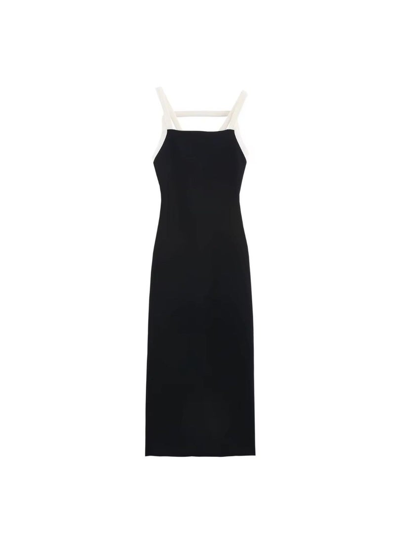 Women’s Maxi Dress with Contrast Strap Detail - Image 1