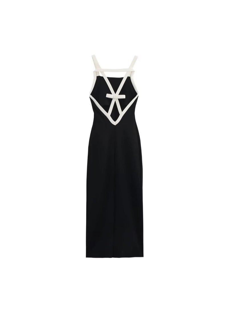 Women’s Maxi Dress with Contrast Strap Detail - Image 2