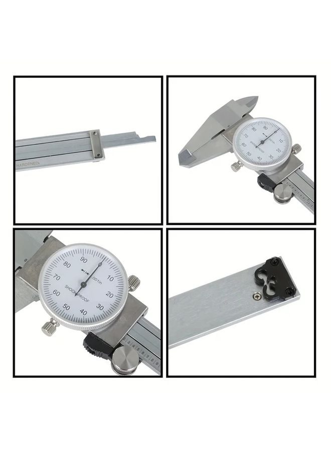 Shockproof Dial Caliper 0 6 Inch Metric Imperial High Precision Carbon Steel - Image 4