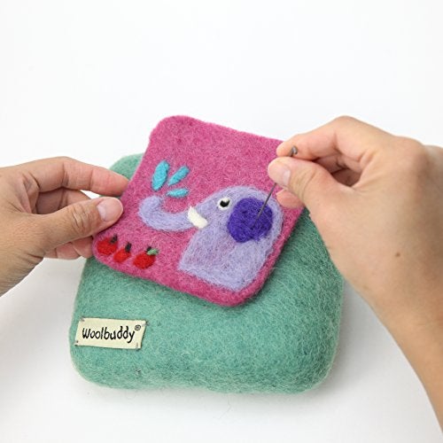Woolbuddy Needle Felting Pad - Durable Wool Mat for Craft Projects, Foam Alternative, 6"x6"x1.5" (Teal) - Image 2