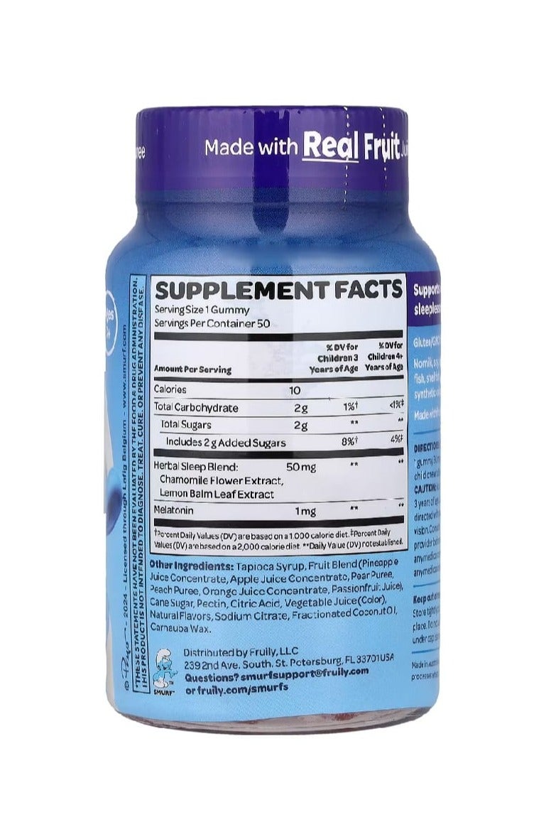 THE SMURFS Children's Chewable Tablets Deep Sleep Support Ages 3+ Smurf Berry Flavor 50 Chewable Tablets - Image 2