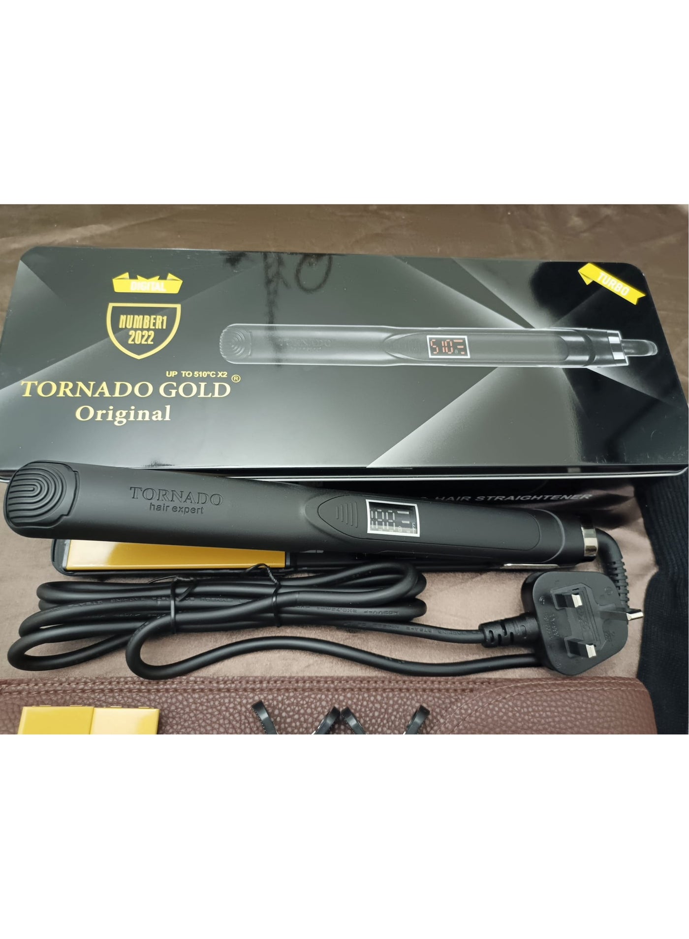 أداة تجعيد الشعر السيراميكية 2 في 1 الاحترافية من جولد بشاشه ديجيتال بدرجه حراره 750 درجه الجيل الرابع (كوري)2024