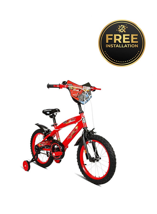 Spartan | 16" Disney Cars Bicycle Starter Bike for Boys | Removable Training Wheels | Adjustable Seat & Handlebar | Rear Mudguard | Official Lightning McQueen Design | SP-3201 | Ages 4 to 7 - Image 1