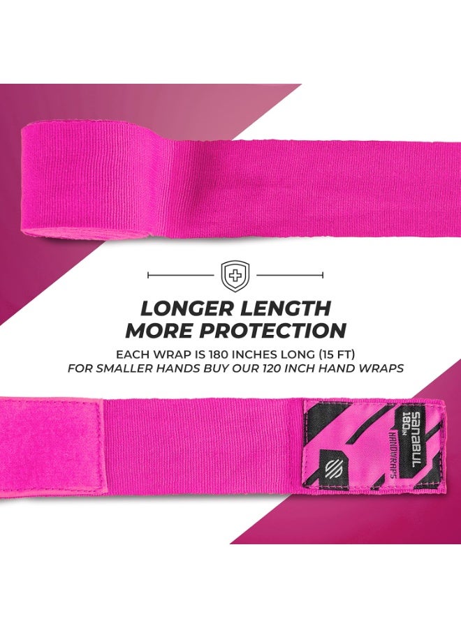 Sanabul  Elastic Professional 180 inch Handwraps – Boxing, Kickboxing, Muay Thai, MMA (Pink) - Image 4