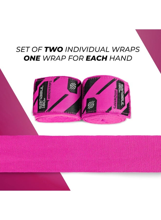 Sanabul  Elastic Professional 180 inch Handwraps – Boxing, Kickboxing, Muay Thai, MMA (Pink) - Image 2