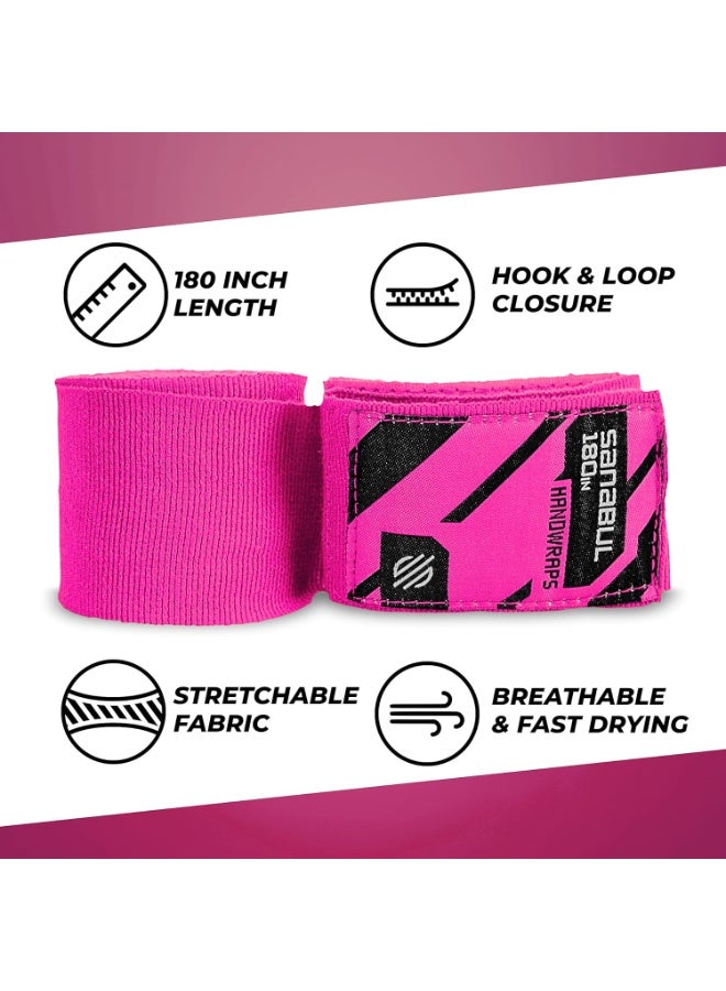 Sanabul  Elastic Professional 180 inch Handwraps – Boxing, Kickboxing, Muay Thai, MMA (Pink) - Image 3