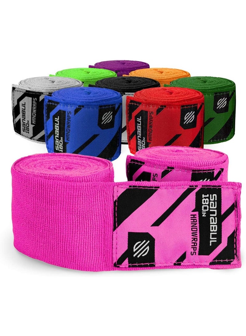 Sanabul  Elastic Professional 180 inch Handwraps – Boxing, Kickboxing, Muay Thai, MMA (Pink) - Image 1