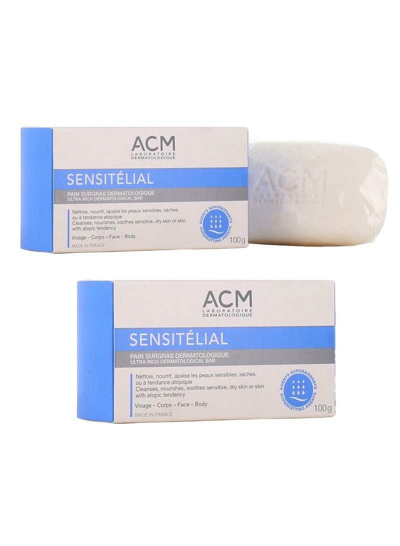 أيه سي أم قطعتين اي سي ام صابون سينسيتيليال لتنظيف البشرة الجافة والحساسة 100*2 جرام - Image 2