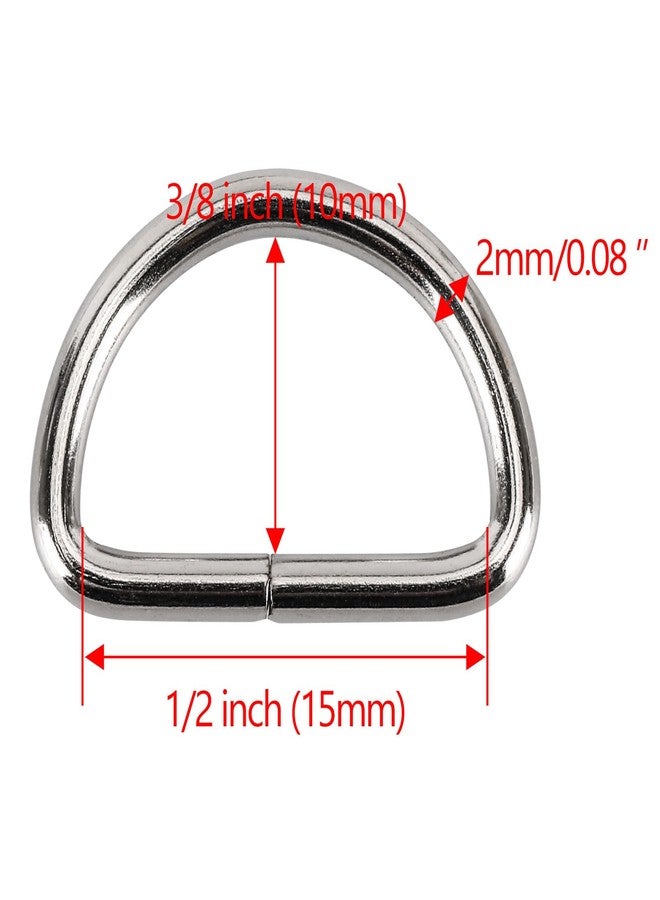BTYMS 150 Pieces Metal D Rings 1/2 Inch(15mm), Multi-Purpose Non Welded D Ring for Purse, Keychains Belts, Dog Collar, Buckle Strap Sewing Accessories - Image 3