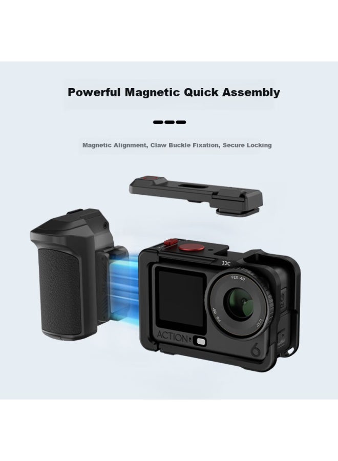 Jjc Dji Action 6 Street Shooting Cage Handle Sports Camera Kit Osmo A6 Protective Case Expansion Accessories Ultra-light Metal Aluminum Alloy
