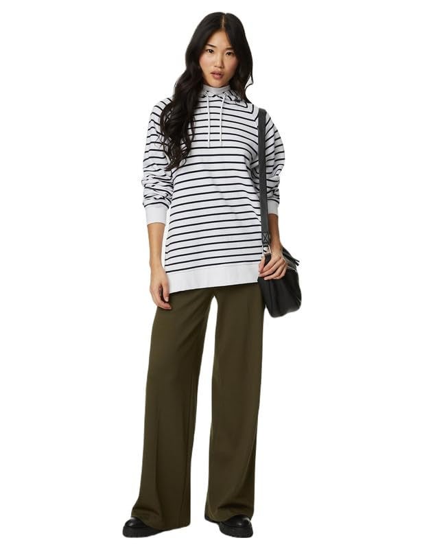 Marks & Spencer Jersey Wide Leg Trousers with Stretch_XS Dark Khaki - Image 1