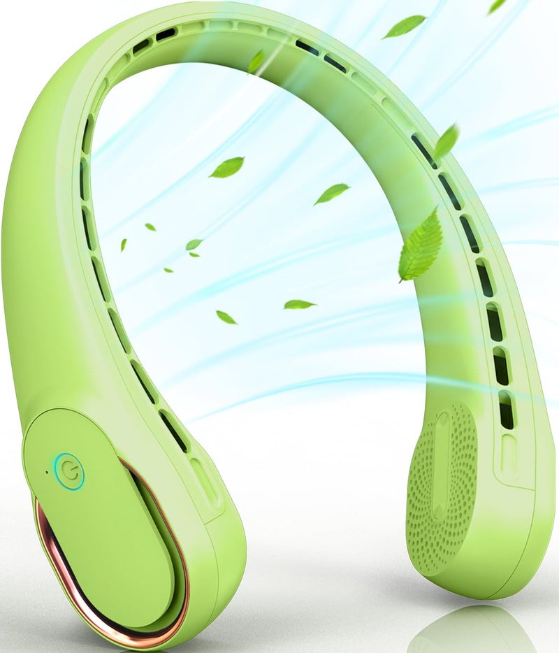 FrSara Bladeless Neck Fan Strong Wind Adjustable 360 Cooling Super Quiet No Blade Fan Design No Hair Twisting Even Air Volume On Both Sides NonSlip Material Short Charging Long Use Time